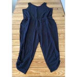 NEW All Worthy Ruched Leg Knit Jumpsuit Petite Size 2XP Women’s Black